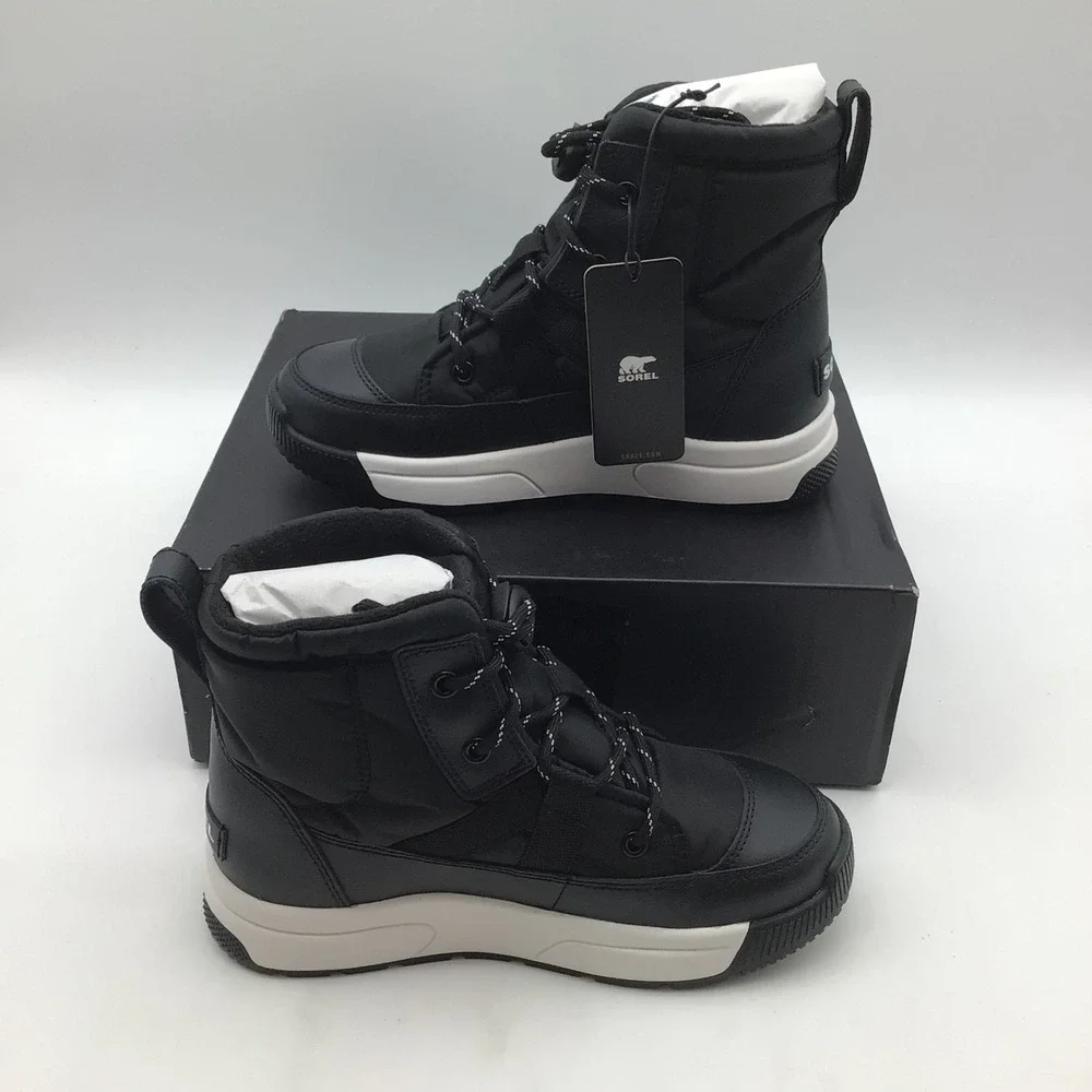 Sorel Youth Whitney III Mid WP Black Waterproof Insulated Boots Size 4 NEW
